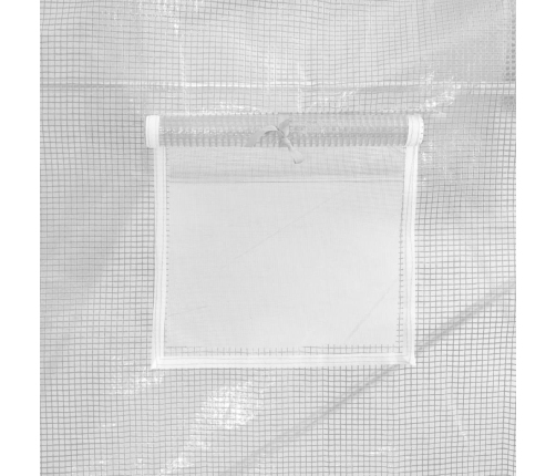 vidaXL siltumnīca ar tērauda rāmi, balta, 6 m², 3x2x2 m