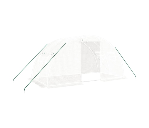 vidaXL siltumnīca ar tērauda rāmi, balta, 8 m², 4x2x2 m