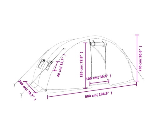 vidaXL siltumnīca ar tērauda rāmi, zaļa, 10 m², 5x2x2,3 m