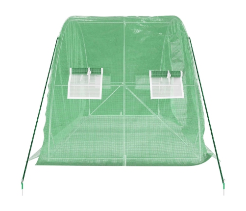 vidaXL siltumnīca ar tērauda rāmi, zaļa, 10 m², 5x2x2,3 m