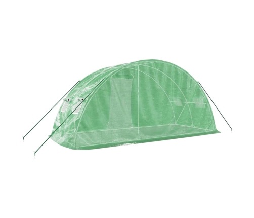 vidaXL siltumnīca ar tērauda rāmi, zaļa, 10 m², 5x2x2,3 m