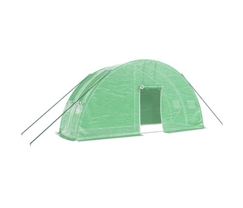 vidaXL siltumnīca ar tērauda rāmi, zaļa, 12 m², 6x2x2,85 m