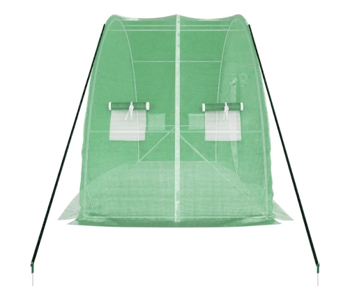 vidaXL siltumnīca ar tērauda rāmi, zaļa, 12 m², 6x2x2,85 m