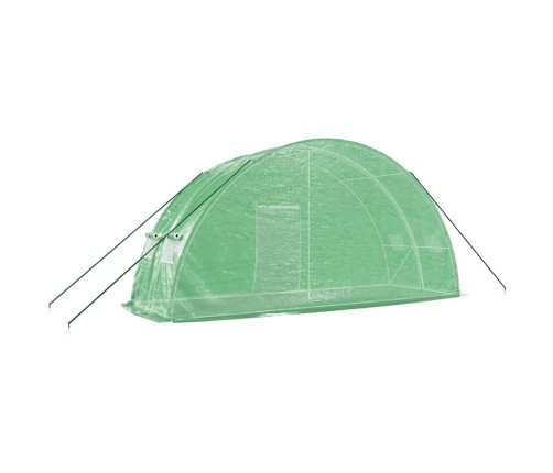 vidaXL siltumnīca ar tērauda rāmi, zaļa, 12 m², 6x2x2,85 m