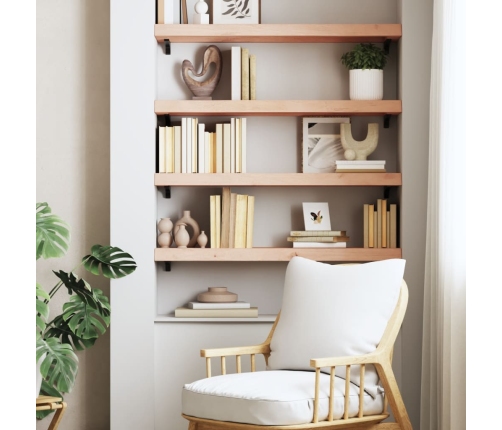 vidaXL sienas plaukts, 80x30x(2-6) cm, neapstrādāts ozola masīvkoks