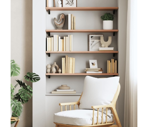 vidaXL sienas plaukts, gaiši brūns, 100x30x2 cm, ozola masīvkoks