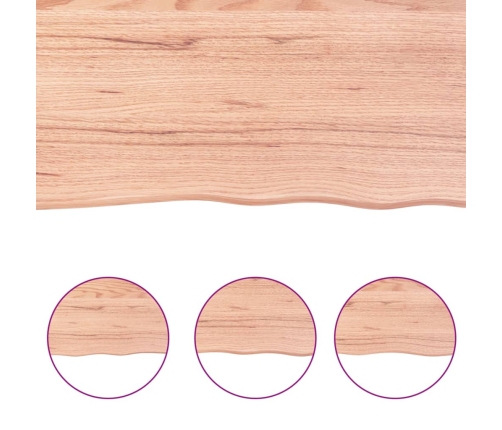 vidaXL sienas plaukts, gaiši brūns, 100x30x2 cm, ozola masīvkoks