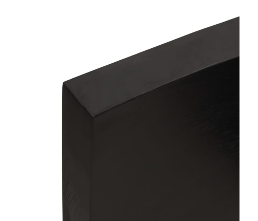 vidaXL sienas plaukts, tumši brūns, 40x30x(2-4) cm, ozola masīvkoks