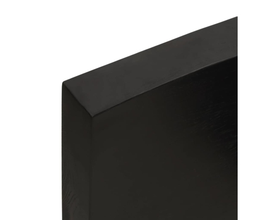 vidaXL sienas plaukts, tumši brūns, 80x60x(2-6) cm, ozola masīvkoks