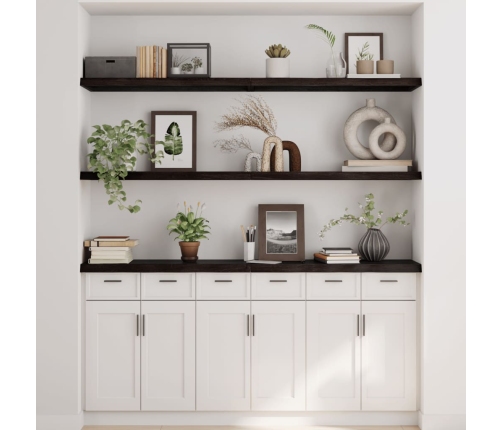 vidaXL sienas plaukts, tumši brūns, 160x40x(2-4) cm, ozola masīvkoks