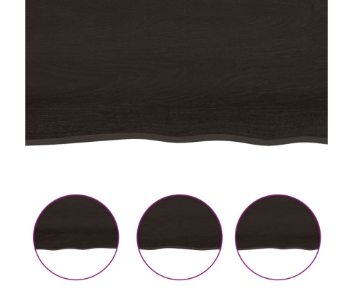 vidaXL sienas plaukts, tumši brūns, 160x40x(2-4) cm, ozola masīvkoks