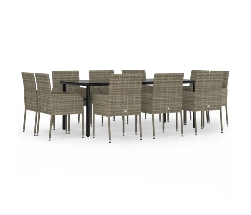 11-Daļīgs Dārza Mēbeļu Komplekts Ar Matračiem, Pe Rotangpalma Vidaxl