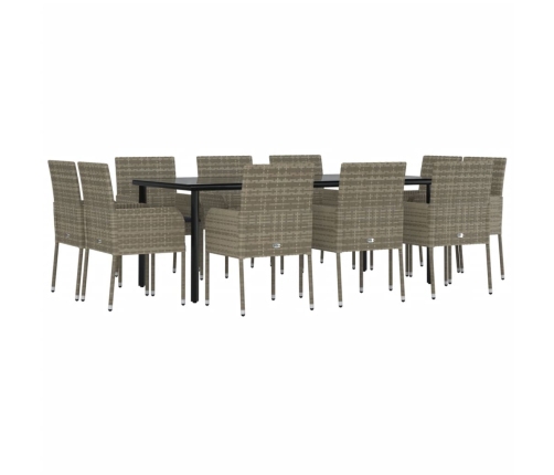 11-Daļīgs Dārza Mēbeļu Komplekts Ar Matračiem, Pe Rotangpalma Vidaxl