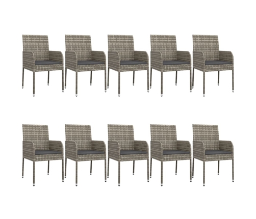 11-Daļīgs Dārza Mēbeļu Komplekts Ar Matračiem, Pe Rotangpalma Vidaxl