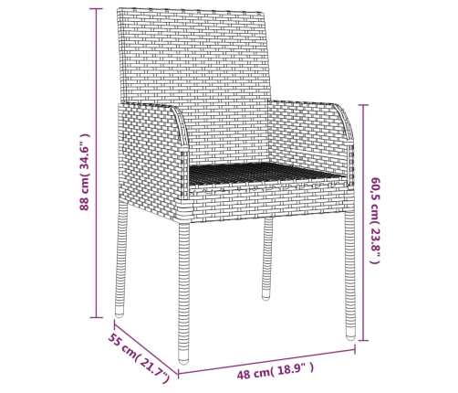 11-Daļīgs Dārza Mēbeļu Komplekts Ar Matračiem, Pe Rotangpalma Vidaxl