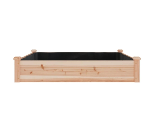 vidaXL augstā puķu kaste ar ieliktni, 120x120x25 cm, egles masīvkoks