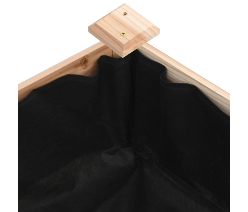 vidaXL augstā puķu kaste ar ieliktni, 120x120x25 cm, egles masīvkoks