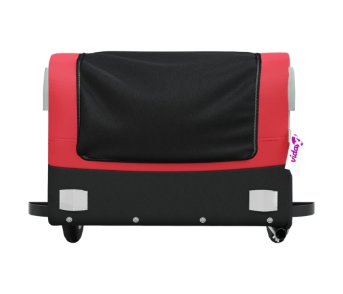 vidaXL velosipēda piekabe, 30 kg, melna un sarkana, dzelzs