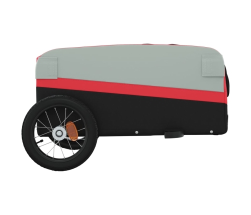 vidaXL velosipēda piekabe, 30 kg, melna un sarkana, dzelzs