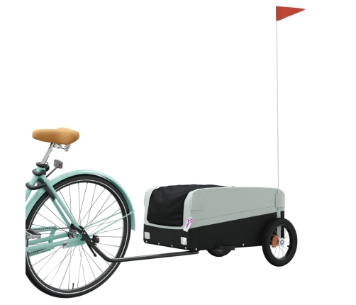 vidaXL velosipēda piekabe, 30 kg, melna un pelēka , dzelzs