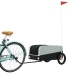 vidaXL velosipēda piekabe, 30 kg, melna un pelēka , dzelzs