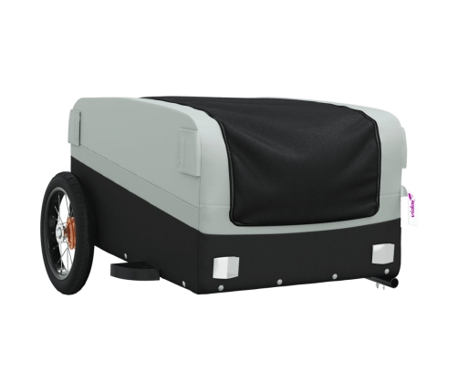 vidaXL velosipēda piekabe, 30 kg, melna un pelēka , dzelzs