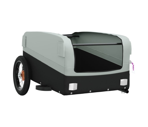 vidaXL velosipēda piekabe, 30 kg, melna un pelēka , dzelzs