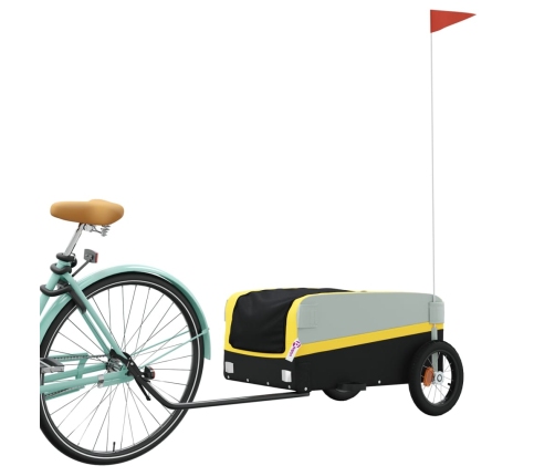 vidaXL velosipēda piekabe, 30 kg, melna un dzeltena, dzelzs