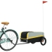 vidaXL velosipēda piekabe, 30 kg, melna un dzeltena, dzelzs
