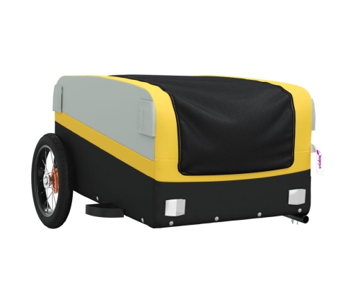 vidaXL velosipēda piekabe, 30 kg, melna un dzeltena, dzelzs