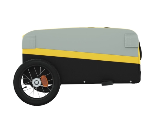 vidaXL velosipēda piekabe, 30 kg, melna un dzeltena, dzelzs