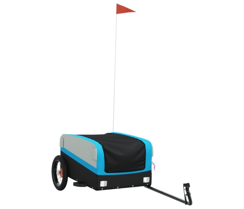 vidaXL velosipēda piekabe, 30 kg, melna un zila, dzelzs