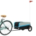 vidaXL velosipēda piekabe, 30 kg, melna un zila, dzelzs