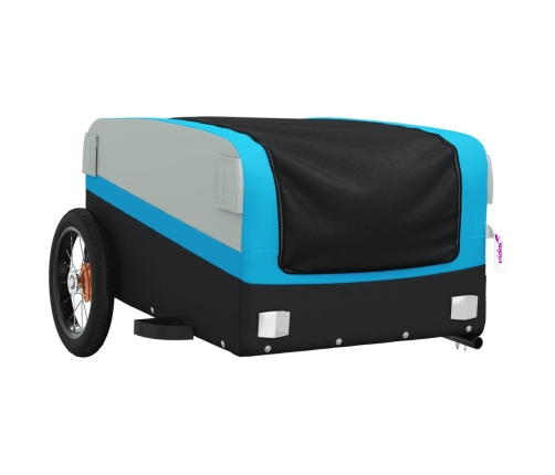 vidaXL velosipēda piekabe, 30 kg, melna un zila, dzelzs