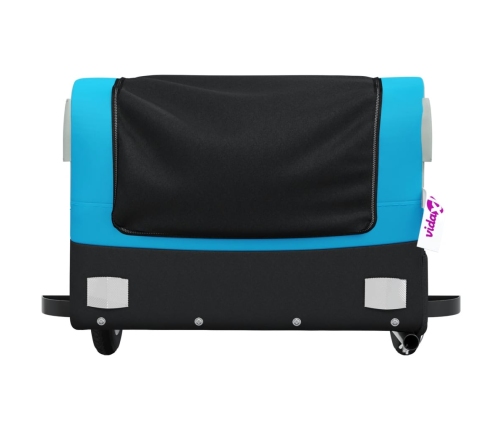 vidaXL velosipēda piekabe, 30 kg, melna un zila, dzelzs