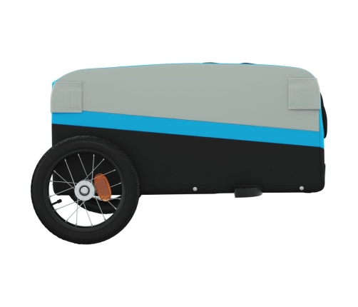 vidaXL velosipēda piekabe, 30 kg, melna un zila, dzelzs