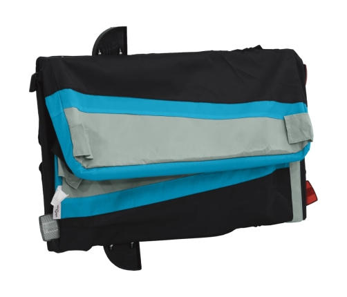 vidaXL velosipēda piekabe, 30 kg, melna un zila, dzelzs