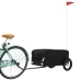 vidaXL velosipēda piekabe, 30 kg, melna, dzelzs