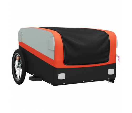 vidaXL velosipēda piekabe, 45 kg, melna un oranža, dzelzs
