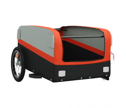 vidaXL velosipēda piekabe, 45 kg, melna un oranža, dzelzs