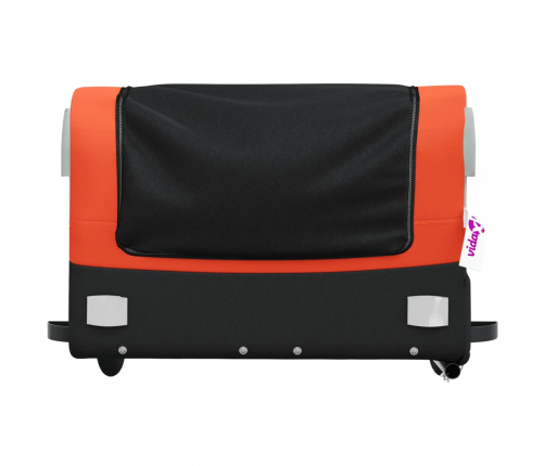 vidaXL velosipēda piekabe, 45 kg, melna un oranža, dzelzs