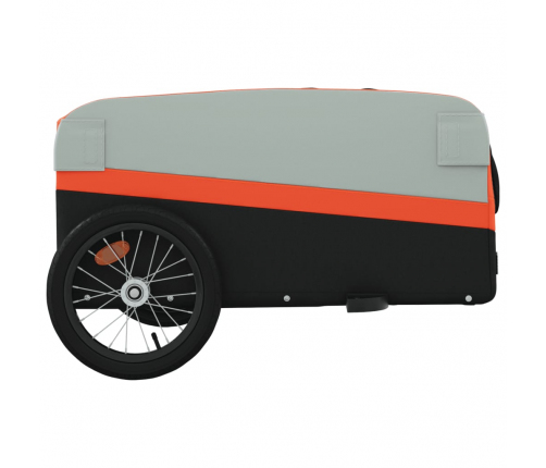 vidaXL velosipēda piekabe, 45 kg, melna un oranža, dzelzs