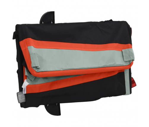 vidaXL velosipēda piekabe, 45 kg, melna un oranža, dzelzs