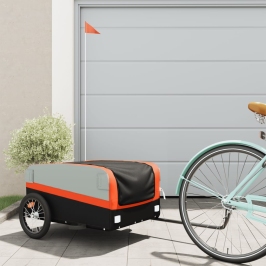 Velosipēda Piekabe, 45 Kg, Melna Un Oranža, Dzelzs Vidaxl