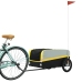 vidaXL velosipēda piekabe, 45 kg, melna un dzeltena, dzelzs