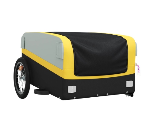 vidaXL velosipēda piekabe, 45 kg, melna un dzeltena, dzelzs