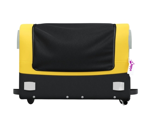 vidaXL velosipēda piekabe, 45 kg, melna un dzeltena, dzelzs