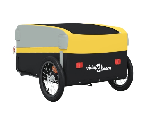 vidaXL velosipēda piekabe, 45 kg, melna un dzeltena, dzelzs