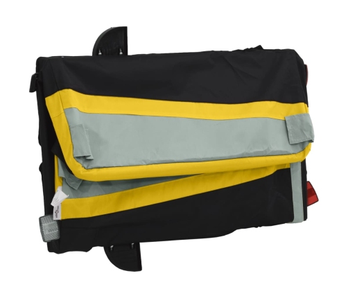 vidaXL velosipēda piekabe, 45 kg, melna un dzeltena, dzelzs