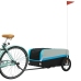 vidaXL velosipēda piekabe, 45 kg, melna un zila, dzelzs